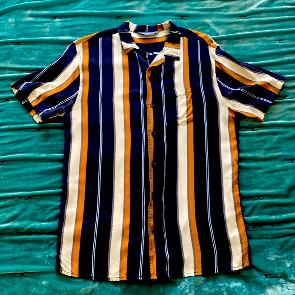 Pinstripe short sleeve button down